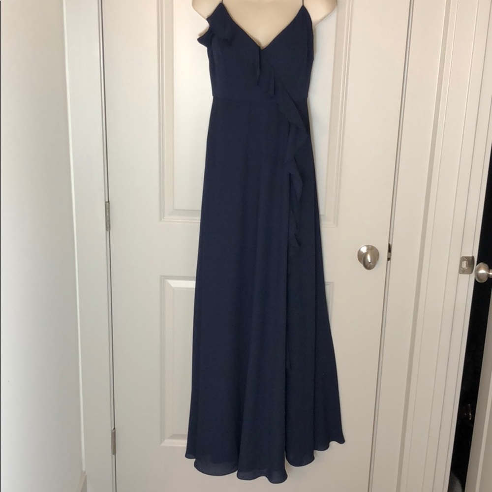 Wtoo Navy Ruffle Gown NWT